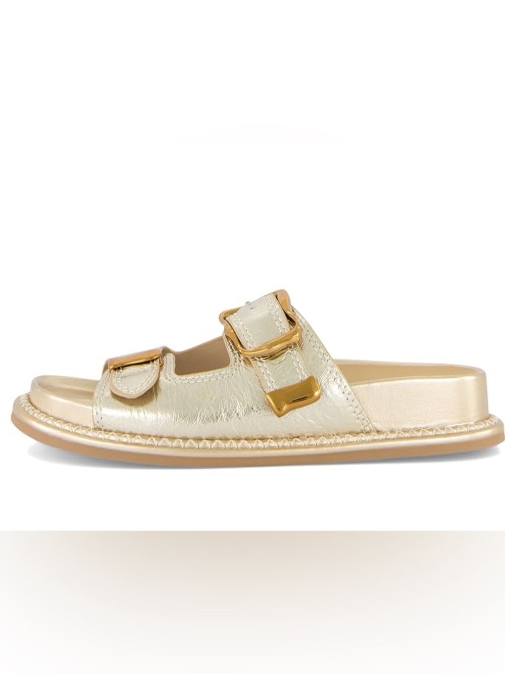 Dolce Vita Sevana Gold Slides Mules Light Gold - Picture 2 of 7